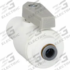 PARKER Manual Two-Way Ball Valve: 3/8 in, Polypropylene, Straight, Push x Push, One-Piece, Lever (MPN LFPP6MVUC6M). Key specifications — Brand: PARKER; Handle: Lever.