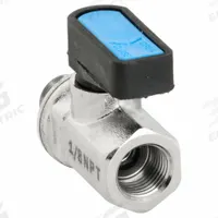 APPROVED VENDOR Manual Two-Way Ball Valve: 1/8 in, Nickel-Plated Brass, Straight, MNPT x FNPT, Wedge (MPN G-MVFP-18M). Key specifications — Brand: APPROVED VENDOR; Handle: Wedge.