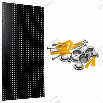 TRITON PRODUCTS Wall Ready Black Pegboards: Round, 1/4 in Peg Hole Size - Round-Hole Pegboard Panel & Accessory Kits