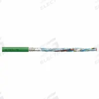 CHAINFLEX Measuring System Cable: (4) Pr 22 AWG (0.34)/(4) 20 AWG (0.50), Green, PVC Jacket (MPN CF884-011). Key specifications — Conductor Grouping: (4) Pair 22 AWG/(4) 20 AWG; Includes Ground: No; Overall Length: Order by the Foot; Minimum Bend Radius Factor - Fixed: 8 x OD; Minimum Bend Radius Factor - Flexible: 12 x OD; Brand: CHAINFLEX.