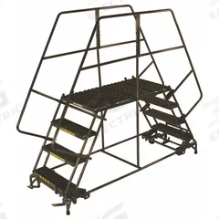 BALLYMORE Mobile Work Platform: 4.2 ft Platform Ht - Max, 24 in x 36 in, Steel, 800 lb Load Capacity (MPN DEP5-2436). Key specifications — Folding: Not Foldable; Mobility: Rolling; Brand: BALLYMORE; Color: Gray; Height Adjustability: Fixed Height; Includes Handrails: Handrails Included; Locking Mechanism: Foot-Activated Step Lock; Handrails: Includes Handrails.