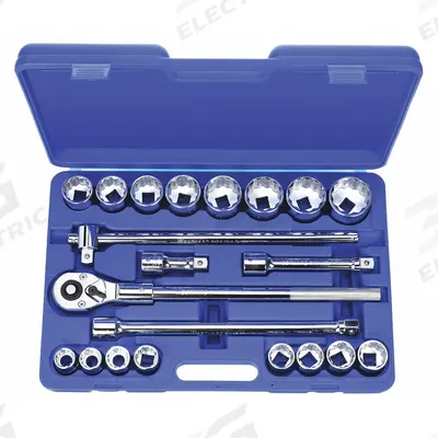 WESTWARD Socket Wrench Set: 3/4 in Drive, 21 Piece, 12-Point, SAE - SAE Socket Sets with Drive Tools
