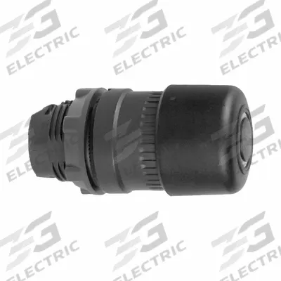 SCHNEIDER Mushroom Head Push Button: Black, 22 mm Mounting Size, Non-Metallic - Mushroom-Head Push-Button Operators