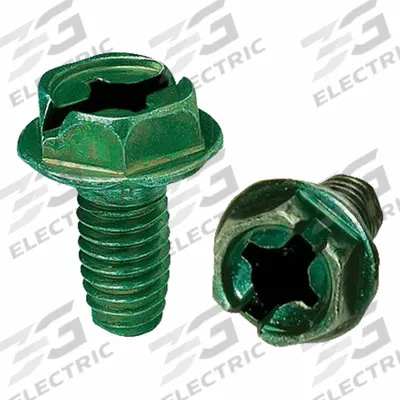 IDEAL Grounding Screw: Zinc Plated Steel, Green - Pigtail Leads & Grounding Accessories