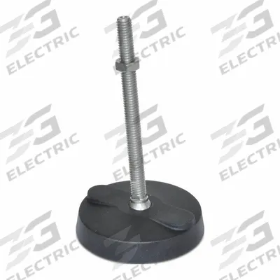 JW WINCO Male-End Leveling Mount: Swiveling Stud, 3/8"-16 Thread Size, 3.15 in - Vibration-Damping Male Leveling Mounts