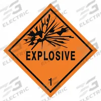 STRANCO INC DOT Container Label: 1.6 Explosive, 4 in x 4 in, 4 in Label Ht, 4 in Label Wd, Vinyl (MPN HMSL-0102-V250). Key specifications — Brand: STRANCO INC; Message: 1.6 Explosive.