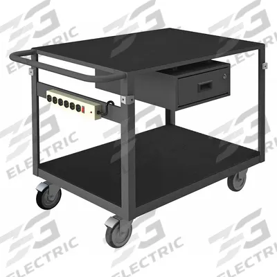 APPROVED VENDOR Metal Shelf Cart: 1,000 lb, 79 in L x 37 in W x 36 in H Overall Dim, Flush Lip - Instrument Carts with Flush Metal Shelves