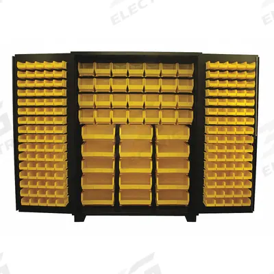 JAMCO Bin Cabinet: 60 in x 24 in 78 in, 0 Shelves, 199 Bins, Yellow, Flush, 14 ga Panel - Standard Bin Cabinets