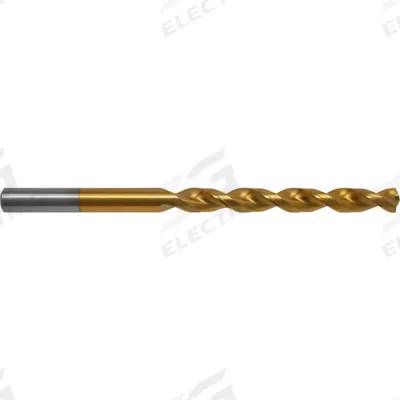 CLEVELAND Taper Length Drill Bit: 9/64", 135° Split Point, TiN-Coated Cobalt - Cobalt Taper-Length Drill Bits for Deep Hole-Drilling