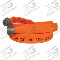 JAFLINE HD Fire Hose: Double Jacket, 2 1/2 in Hose Inside Dia, 25 ft Hose Lg, Orange (MPN HD250O025-NH250). Key specifications — attr660609: NST x NH; attr660602: Rocker; attr660607: Aluminum.