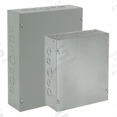 HOFFMAN Enclosure: Steel, 30 in x 30 in x 12 in, NEMA 1, Solid Cover, Screw On, Painted (MPN ASE30X30X12NK). Key specifications — Brand: HOFFMAN; Closure Method: Screws; Knockouts: Not Included.