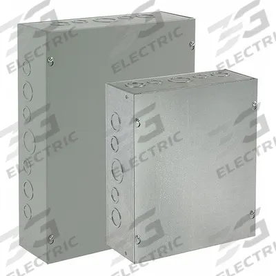 HOFFMAN Enclosure: Steel, 30 in x 30 in x 12 in, NEMA 1, Solid Cover, Screw On - Steel Indoor Enclosures with Screw-On Covers
