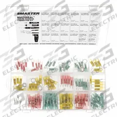 MASTER APPLIANCE Wire Connector Kit: 120 Pieces, 24 AWG – 10 AWG Wire Sizes (MPN 11824). Key specifications — Manufacturer Part Number: 11824; Brand: MASTER APPLIANCE; Includes: (5) Yellow 3/8 in Stud; Series: Multiseal™.