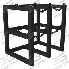 DURHAM MFG Gas Cylinder Rack: Vertical, 30 in x 24 in x 30 in, For 4 Cylinders (MPN GCRV-302430-08T). Key specifications — attr34863: DURHAM MFG; attr34955: Powder Coated; attr34956: Black.