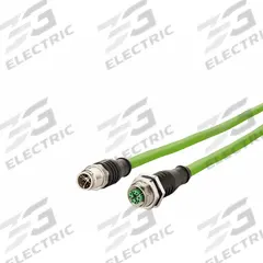 METZ CONNECT M12 Cable: Cat7, M12 Plug Male Straight x M12 Jack Male Straight, 10 m Lg, PUR, Green (MPN 142M2X12100). Key specifications — Brand: METZ CONNECT; Cable Jacket Color: Green; End 1 Coding: X; End 2 Coding: X; IP Rating: IP6X; Performance Category: Cat7.