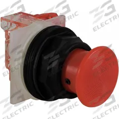 SCHNEIDER Mushroom Head Push Button: Non-Illuminated, Mushroom Head Profile, Non-Metallic, 30 mm (MPN 9001SKR24RH6). Key specifications — Brand: SCHNEIDER; Action: Momentary; Series: 9001SK; Push Button Material Type: Non-Metallic.