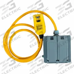 SOUTHWIRE GFCI: Manual Reset, 6 ft Lg, 12/3, 5-15P Plug, 15 A Current, 120V AC, 5-15R, Yellow, SJTW (MPN 14880003-3). Key specifications — NEMA Plug Configuration: 5-15P; NEMA Receptacle Configuration: 5-15R; Brand: SOUTHWIRE; Voltage: 120V AC.