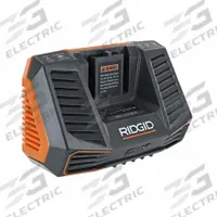 RIDGID Battery Charger: Single-Port Charging, For 12V DC/14.4V DC/18V DC/9.6V DC, 120V AC (MPN 140320010). Key specifications — attr1255775: Rapid; attr1255810: 14.4V DC; attr1255811: (1) 18V; attr1255812: 120V AC.