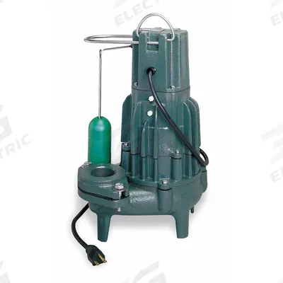 ZOELLER Sewage Ejector Pump: Cast Iron, Single Phase, 1 hp, 230V AC - General Purpose Sewage Ejector Pumps