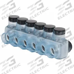 POLARIS Multitap Connector: 6 Port, Double-Sided Entry, 6 AWG – 350 kcmil Wire Size, Clear (MPN IPLD350-6CB). Key specifications — Body Material: Aluminum; Brand: POLARIS.