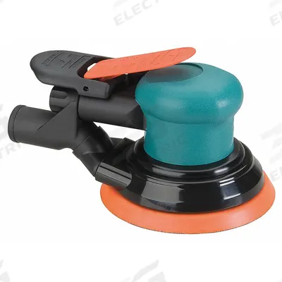 DYNABRADE Air Orbital Sander: 5 in Disc, Hook and Loop/Vinyl, 3/8 in Orbit, Central Vacuum - Central Vacuum Random Orbital Sanders
