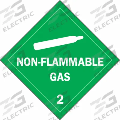 BRADY Container Placard: Non-Flammable Gas 2, 10 3/4 in x 10 3/4 in, 10 3/4 in Label Ht - Class 2: Gases