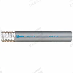 Liquid Tight Conduit: 2 1/2 in Trade Size, Gray, 25 ft Nominal Lg, ALT (MPN ALT-17). Key specifications — Conduit Color: Gray; Brand: LIQUATITE; Series: ALT.