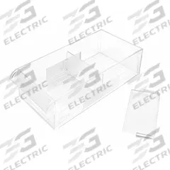 WESTWARD Divider: 2 1/2 in Overall Wd, 1/4 in Overall Dp, 1 1/4 in Overall Ht, Polystyrene, Clear (MPN 31TT96). Key specifications — Color: Clear; Brand: WESTWARD; Product Type: Drawer Divider; Material: Polystyrene.