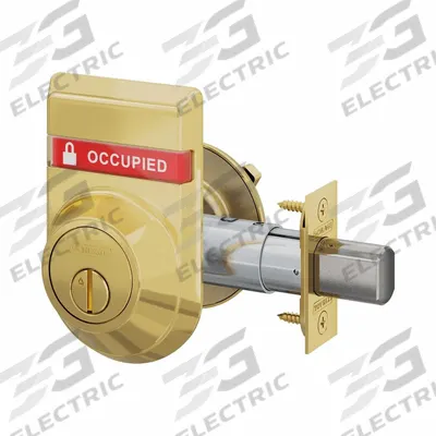 SCHLAGE Deadbolt Locks: Cylindrical, SFIC, 1 7/8 in Door Thick - Max, Locked/Unlocked - Occupancy-Indicating Cylindrical Deadbolts