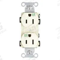 HUBBELL Receptacle: Duplex, 5-15, Ivory, 125V AC, 15 A, 2 Pole / 3 Wire (MPN BR15IWR)