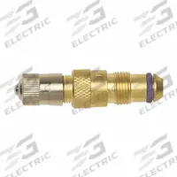 HALTEC Tractor Valve: Tire Valve Core Housing, Clamp-In, 180° Valve Stem Angle, L-Shape, Brass (MPN TV-CH-3). Key specifications — Valve Type: Clamp-In; Thread Size: 0.305-32; Valve Shape: L-Shape; Color: Brass; Product Type: Tire Valve Core Housing; Compatible Vehicle Type: Flow Air-Liquid Valves; Material: Metal; Brand: HALTEC.