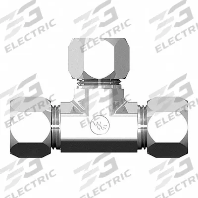 WEATHERHEAD Compression Tee Fitting: 5/16 in OD x 5/16 in OD x 5/16 in OD Size - Flareless Bite-Type Steel Compression Fittings