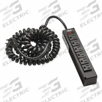 TRIPP LITE Outlet Strip: 6 Outlets, 10 ft Cord Lg, 300 J Rated Energy, 15 A Current, Black, 5-15P (MPN TLP610COILAM). Key specifications — Brand: TRIPP LITE; Mounting Style: Screw.
