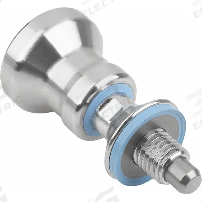 KIPP Indexing Plunger: Nonlocking, 316L SS, M10x1 Thread - Nonlocking Hygienic Pull-Knob Indexing Plungers for USIT Washers