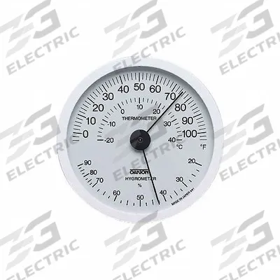 OAKTON Thermohygrometer Analog: 25%to 80% Humidity Range, Wall - Wall Mount Dial Temperature & Humidity Gauges