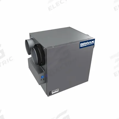 BROAN Heat Recovery Ventilator: Side Port, 140 cfm @ 0.400 in SP, 80% Max. Efficiency - Residential Heat-Recovery Ventilators