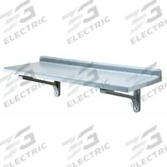 CAMBRO Wall Shelf: Solid Shelf, 48 in x 18 in x 13 1/2 in, Silver, 150 lb Load Capacity per Shelf (MPN EACSWS1848SK480). Key specifications — Color: Silver; Shelf Style: Solid; Includes Mounting Hardware: Yes; Brand: CAMBRO.