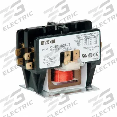 EATON Definite Purpose Magnetic Contactor: 2 Poles, 24V AC, 20 A - Non-Reversing Definite Purpose Contactors