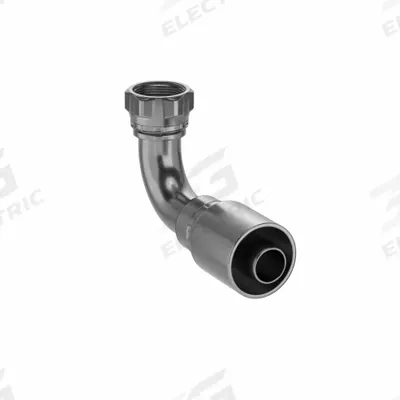 Parker Hydraulic Crimp Fitting: Steel x Steel, 90° Elbow, -20 For Hose Dash Size - Parker Crimp Hydraulic Hose Fittings with JIC Connection