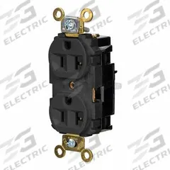 HUBBELL Receptacle: Duplex, 5-20, Black, 125V AC, 20 A, 2 Pole / 3 Wire (MPN HBL5362STBK)