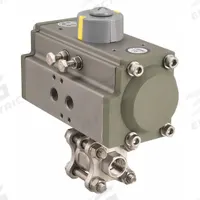 DYNAQUIP CONTROLS Pneumatically Actuated Two-Way Ball Valve: 1/4 in, Stainless Steel, FNPT x FNPT (MPN P3S21AJSR05210A). Key specifications — Brand: DYNAQUIP CONTROLS; Pilot Solenoid Voltage: 115V AC.