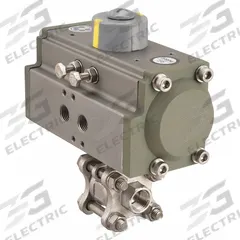 DYNAQUIP CONTROLS Pneumatically Actuated Two-Way Ball Valve: 1/4 in, Stainless Steel, FNPT x FNPT (MPN P3S21AJSR05210A). Key specifications — Brand: DYNAQUIP CONTROLS; Pilot Solenoid Voltage: 115V AC.
