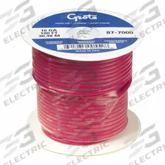 GROTE Automotive Wire: GXL, 100 ft, 1 Conductor, 14 AWG, Red, 60 V Volt (MPN 87-7200). Key specifications — Brand: GROTE.