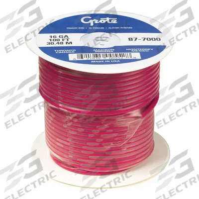 GROTE Automotive Wire: GXL, 100 ft, 1 Conductor, 14 AWG, Red - XLPE-Insulated General Purpose Primary Wires