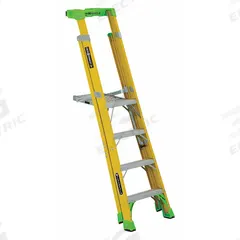 LOUISVILLE LADDER Platform Stepladder: Fiberglass, 375 lb Load Capacity, 34 lb Wt, 14.3 in x 19 in (MPN FCP1404HD). Key specifications — Brand: LOUISVILLE LADDER.