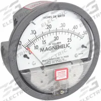 DWYER Differential Pressure Gauge: Back/Single-Side, 1/8 in NPT Female, 2000, 4 in Dial, IP67, IP67 (MPN 2000-0AV). Key specifications — Sensor Type: Diaphragm; Series: 2000; Housing Material: Die Cast Aluminum; Certificate of Calibration: Not Included.