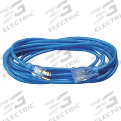 SOUTHWIRE Extension Cord: Outdoor Use, 25 ft Lg, Outlet, 5-15P, 16/3, SJTW, Blue, Single Connector (MPN 2367SW8806). Key specifications — Brand: SOUTHWIRE; Temperature Rating: -58° to 140°F; NEMA Plug Configuration: 5-15P.