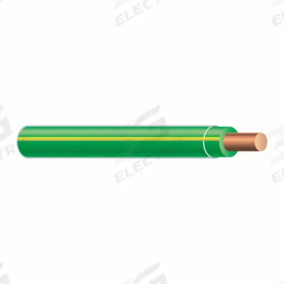 SOUTHWIRE Wire: Copper, 12 AWG, 1 Conductors, Solid, Green/Yellow, 500 ft Lg - Copper THHN/THWN Building Wires