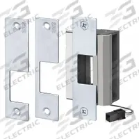 SDC Electric Door Strike: 1 1/4 in Wd, 4 7/8 in Ht, Cylindrical/Mortise, Stainless Steel (MPN 55-ABCU). Key specifications — Brand: SDC; Input Voltage: 12/24V DC; Performance Duty Rating: 1 - Heavy Duty; Strike Type: Mortise.