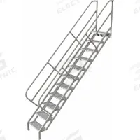 TRI-ARC Portable Stairs: 11.9 ft Overall Ht, Steel, 450 lb Load Capacity, Perforated, 11 Steps (MPN WISS111246). Key specifications — attr1050559: Gray; attr1050557: TRI-ARC.
